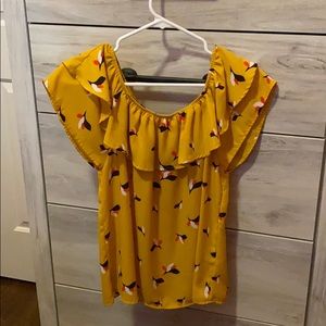 Yellow off shoulder top